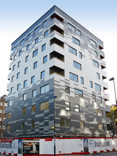 Obr. 13: Devítipodlažní bytový dům v Londýně-Hackney