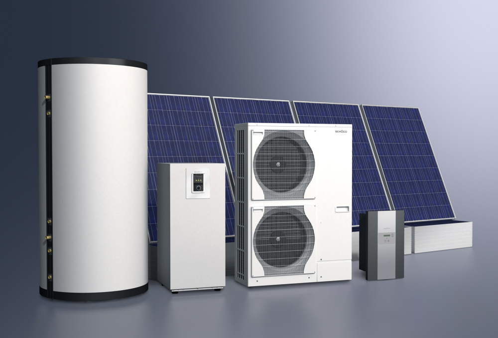Propojení fotovoltaiky a tepelného čerpadla systémem Schüco