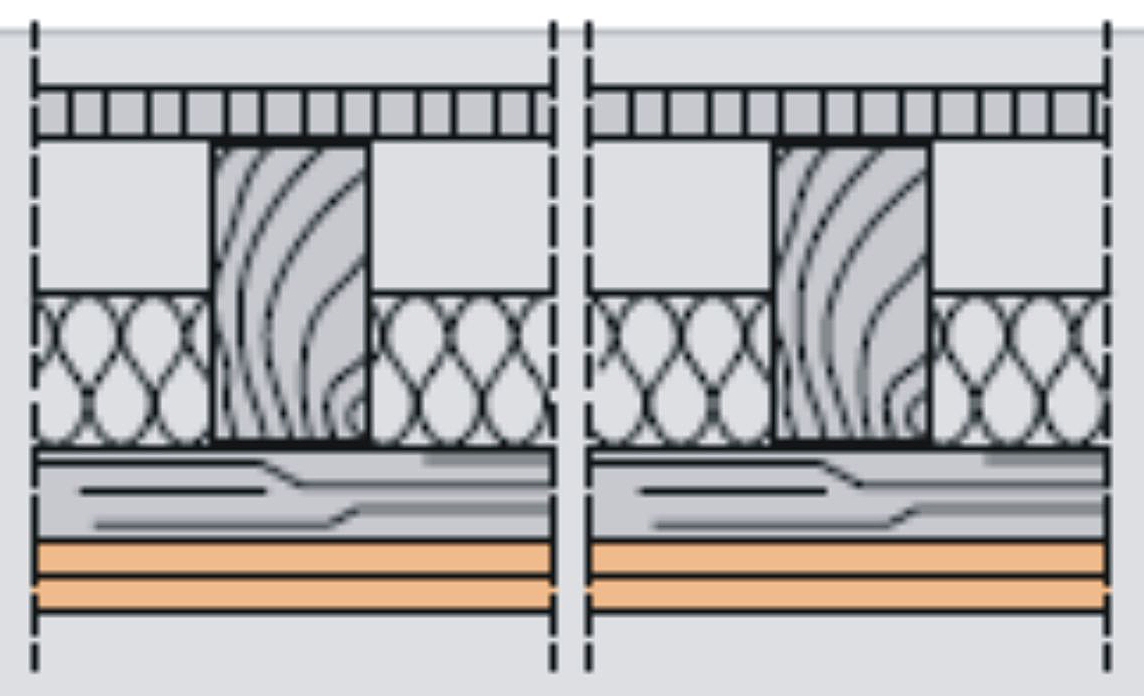 Stropní konstrukce – požární odolnost REI 30 DP2 (2x12,5 mm FC)