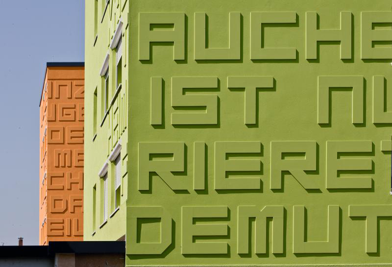 Umění na stavbě u projektu bytové zástavby Mühlheim am Main (foto Johannes Vogt)