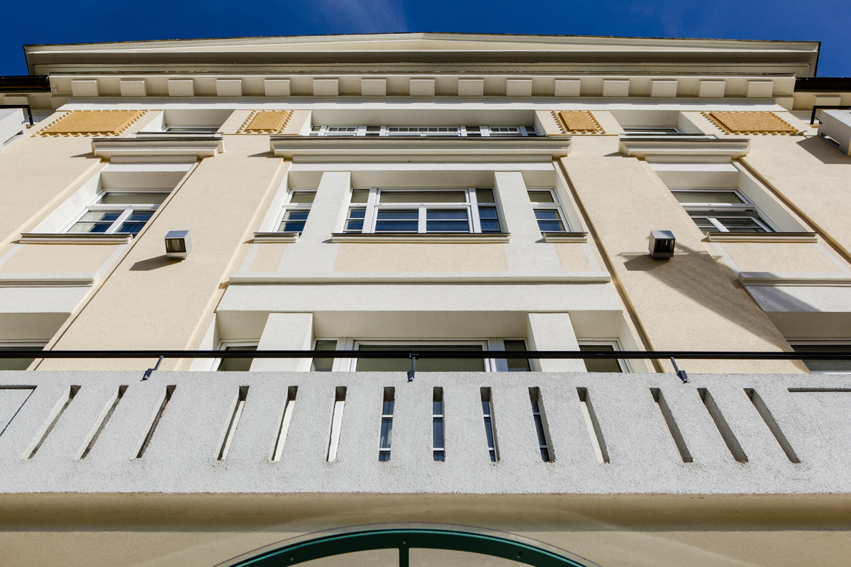 Hotel Harvey, Františkovy Lázně. Minerální profily StoDeco splňují požadavky úřadů památkové péče.