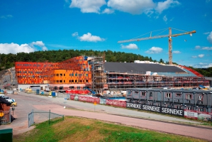 Nová multisportovní aréna v Göteborgu má střechu z trapézových plechů Lindab