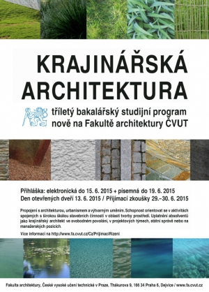 Fakulta architektury ČVUT otevírá nový studijní program Krajinářská architektura