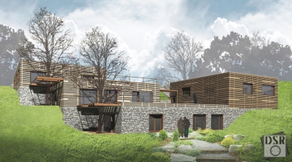 Moderní dřevostavby – návrhy: Rodinný dům s kavárnou ve Znojmě, Ing. arch. Sandra Schwarzová