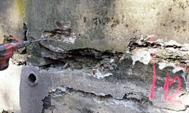 Hloubková degradace betonu náhonu