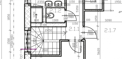 Obr. 6: Kladecí plány, dispozice a detail řešení zavěšení stropu