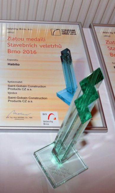 Vysokopevnostní sádrokartonová deska Habito získala nejvyšší ocenění na Stavebních veletrzích v Brně 2016