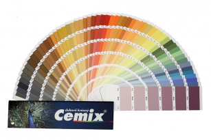 Pastovité omítky Cemix CEMROLL se dají probarvit dle vzorníku Cemix duhově krásný
