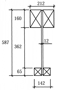 Obr. 10b: Průřez použitých nosníků (vpravo) [3], [4]