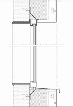 Obr. 12: Detail řezu: horní a dolní napojení okenního profilu Schüco AWS 75.SI