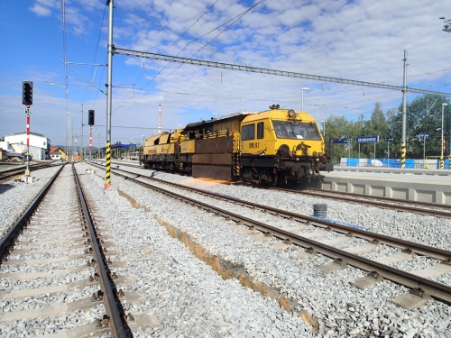 Obr. 22: Rekonstrukce staničních kolejí a výhybek v železniční stanici Strakonice