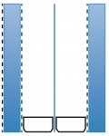 Obr. 3d: Dvojsklo, 2 komory, Ug = 0,4 W/m².K, s tloušťkou od 33 mm včetně oboustranného pokovu na vnějším skle