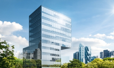 Sluneční clona Schüco CSB jako součást designu budovy