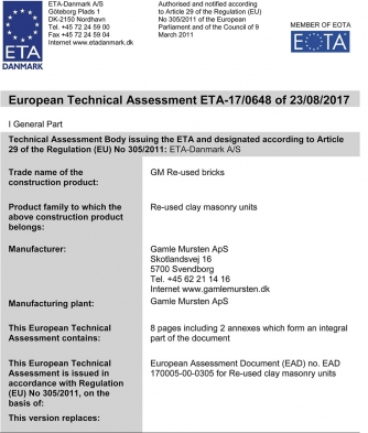 Obr. 3: ETA – 17/0648 rev. 1; první strana dokumentu (zdroj http://x.etadanmark.dk)