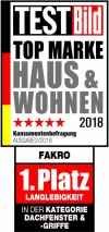 Společnost FAKRO, světová dvojka na trhu střešních oken, byla oceněna zákazníky v žebříčku „Nejlepší značka“ Haus & Wohnen německého časopisu TESTBild. Firma obsadila první místo v kategorii Střešní okna za životnost výrobku.
