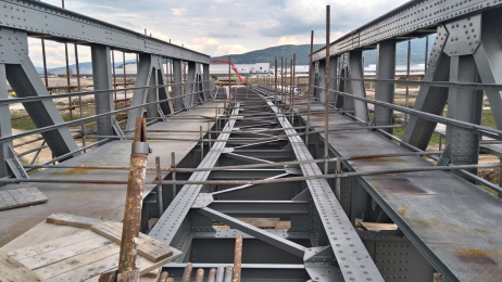 Stav mostu při rekonstrukci