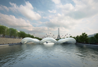Grégoire Zündel, skákací most, Paříž, vizualizace