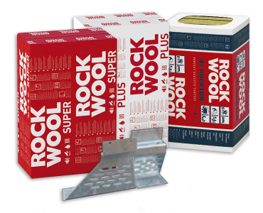 Izolace z kamenné vlny ROCKWOOL: ROCKTON, SUPERROCK nebo ROCKMIN PLUS a nadkrokevní kovové držáky