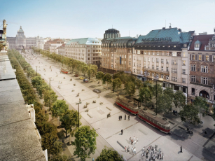 Tramvaje pojedou po okrajích Václavského náměstí; rekonstrukce spodní části začne na jaře ne středem