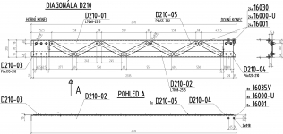 Obr. 4: Diagonála – typický konstrukční prvek výplňového prutu příhradových vazníků
