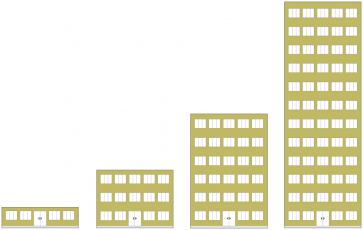Zateplení budovy dle požární výšky: jednopodlažní budova, do 12 m včetně, od 12 do 22,5 m včetně, 22,5 m a více
