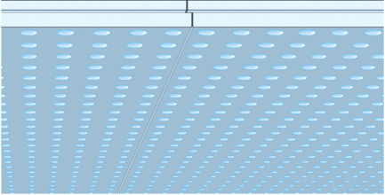 Detail hrany desky Cleaneo Linear – hrany do sebe přesně zapadnou tak, aby ze vzdálenosti 2,5 m nebyly spáry znatelné