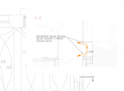 Obr. 1: Schématický řez osazení vířivého ventilátoru v přidruženém prostoru výtahové šachty