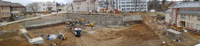 Aktuální stav stavby nového pavilonu v Nemocnici Pelhřimov