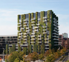Zelená fasáda Schüco AF UDC 80 představuje udržitelné projektové řešení pro města. Areál společnosti Schüco v Bielefeldu bude mít brzy také zelenou fasádu (zdroj: Schüco CZ)