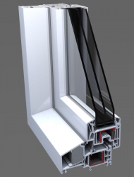 Profil okna se zvětšenou konstrukční hloubkou 116 mm