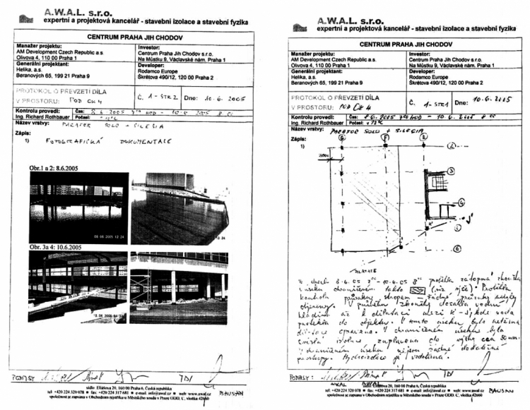 Obr. 3: Samostatné zápisy mimo stavební deník prováděné expertním dozorem