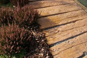 DITON Linie dřeva – betonová dlažba s otiskem skutečného dřeva
