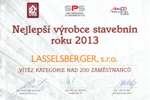 Lasselsberger převzal ocenění Nejlepší výrobce stavebnin roku 2013