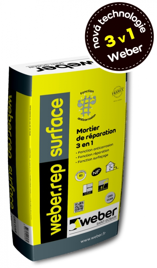 Webber Rep 370 Weber.rep surface – nová vysprávková malta na beton s antikorozními ...