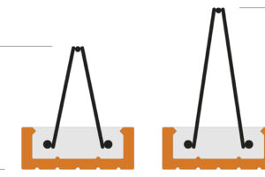 Příklad keramobetonového stropu bez nadbetonávky – Snadné vykonzolování balkónů a podesty schodiště