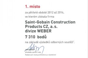 Weber získal 1. místo v ratingu výrobců a dodavatelů RABF