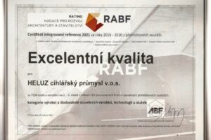 Ocenění „Excelentní kvalita“ pro HELUZ v Ratingu ABF