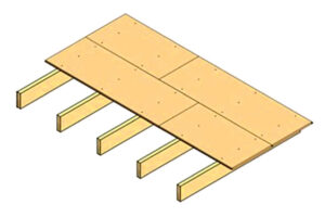 Stropní a střešní nosné dřevěné konstrukce z OSB desek s minimalizací prořezu formou nekonečného kladení