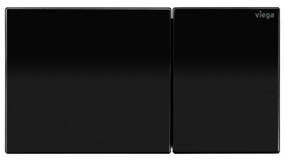 Designová ovládací deska pro "vzdálené splachování" Viega Visign for More 200 ve verzi z kvalitního tvrzeného bezpečnostního skla v barvě temně černá