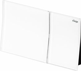 Designová ovládací deska pro "vzdálené splachování" Viega Visign for More 200 ve verzi z kvalitního tvrzeného bezpečnostního skla v barvě alpská bílá